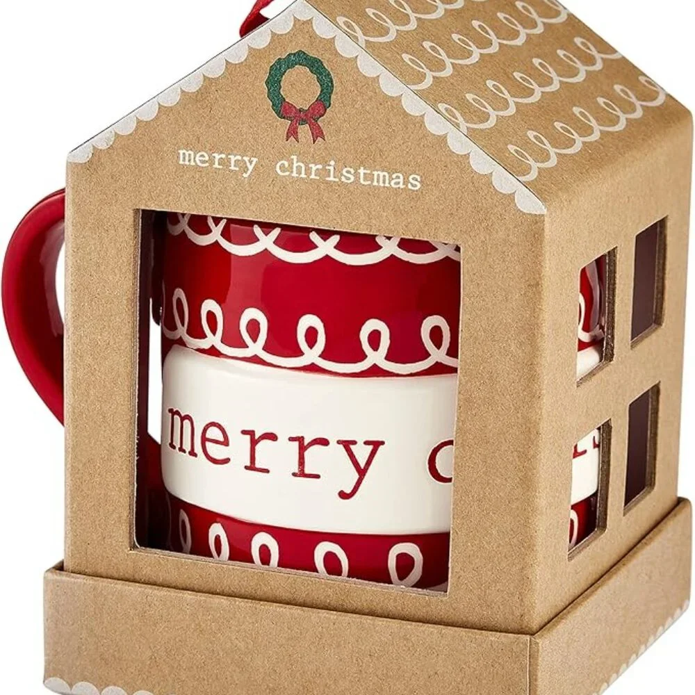 Mud Pie Merry Christmas Gingerbread House Boxed Mug/NWT